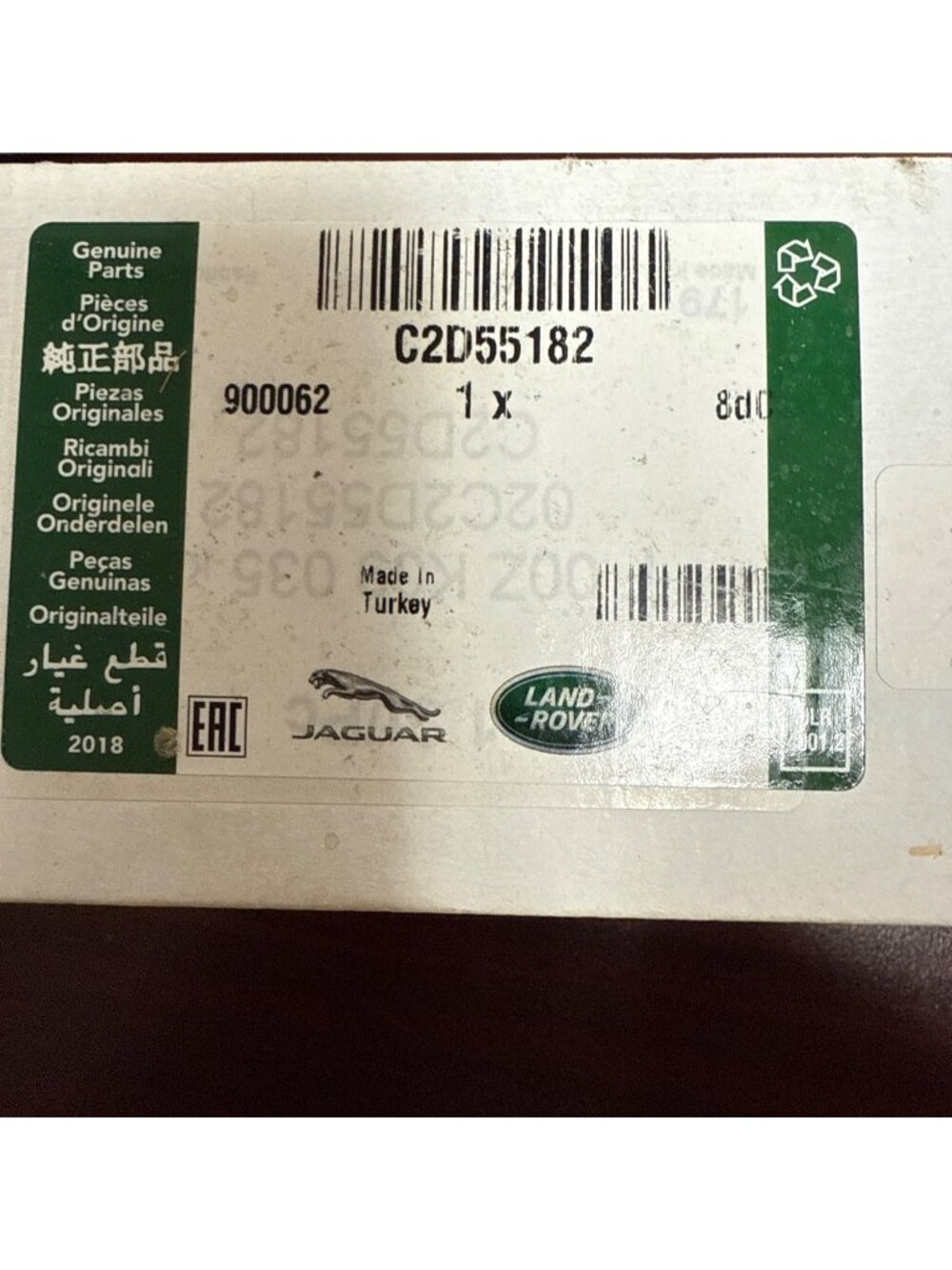 Genuine Jaguar Fuel Injector C2D55182 OEM New In Box